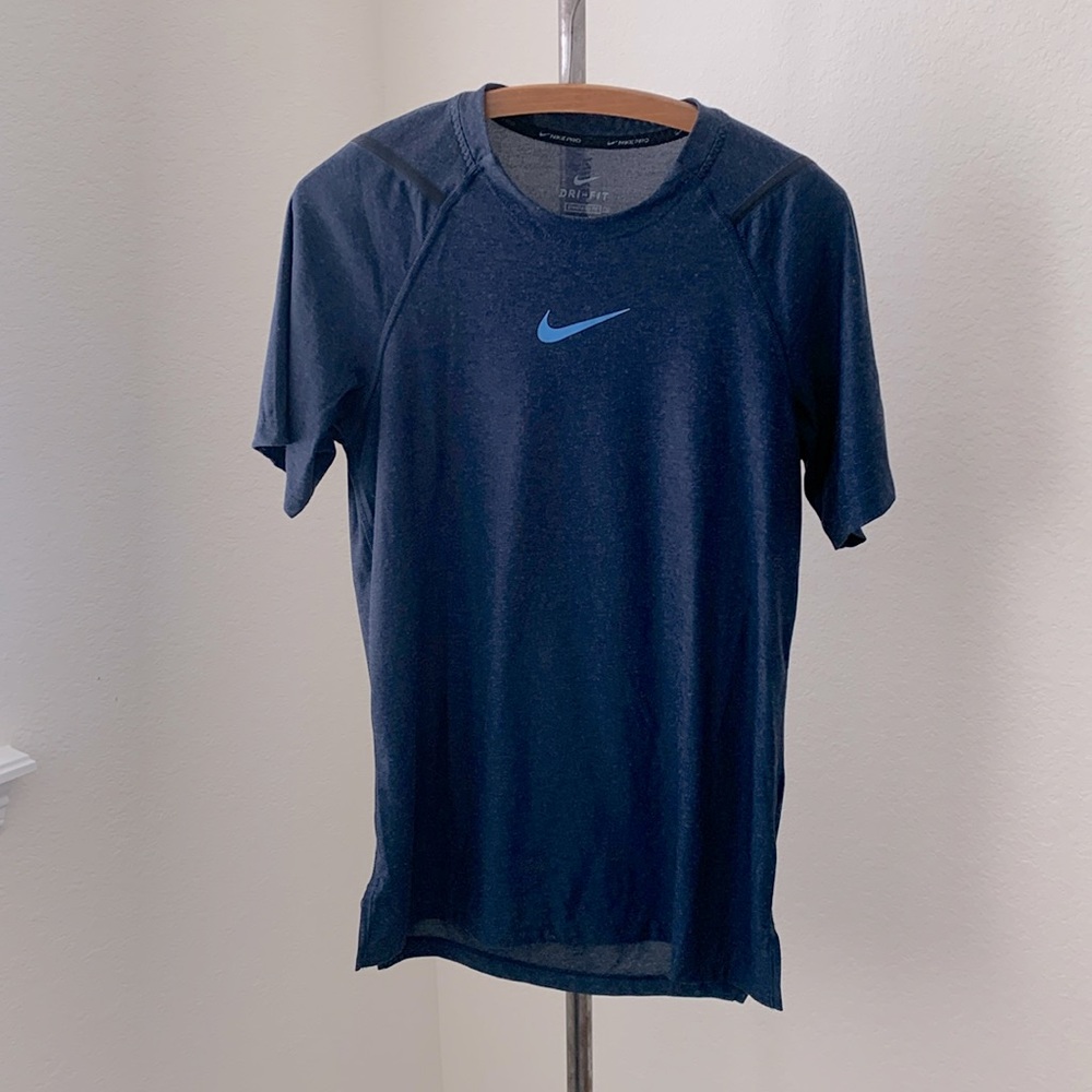 Nike sz S Pro Mens Dri-Fit Standard Fit navy short sleeve shirt EUC gym active